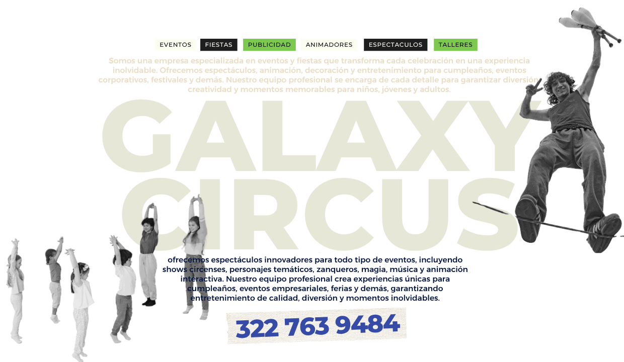 Niños disfrutando en Galaxy Circus con actividades y entretenimiento para toda la familia.